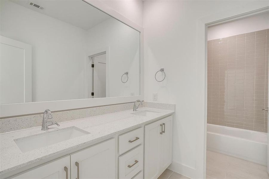 Upstairs Bath with Double Vanity