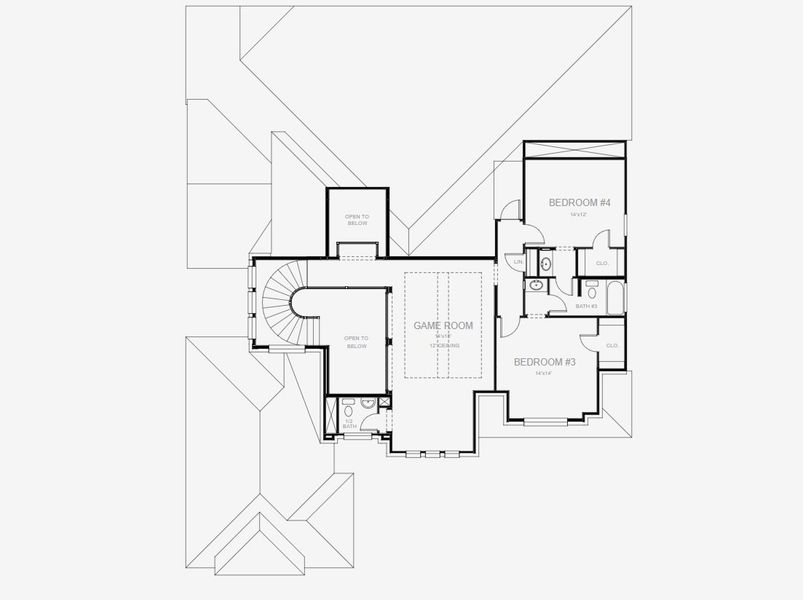 2D floor plan layout of this home in Terraces 72', Rockwall, TX (Image 4).