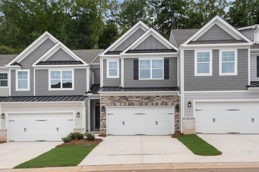 Front exterior of a new home in Harbor Crossing, Greensboro, NC, highlighting curb appeal (Image 1).