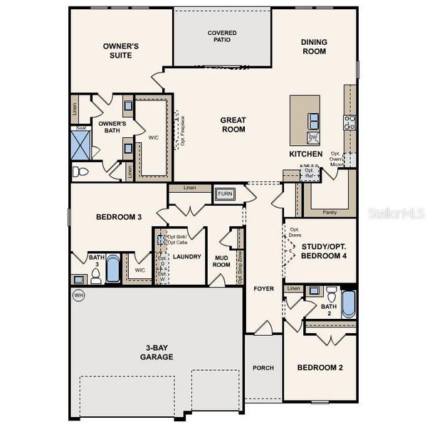 2D floor plan layout of this home in Reserve East, Flagler Beach, FL (Image 3). 2D floor plan layout of this home in Reserve East, Flagler Beach, FL (Image 3).