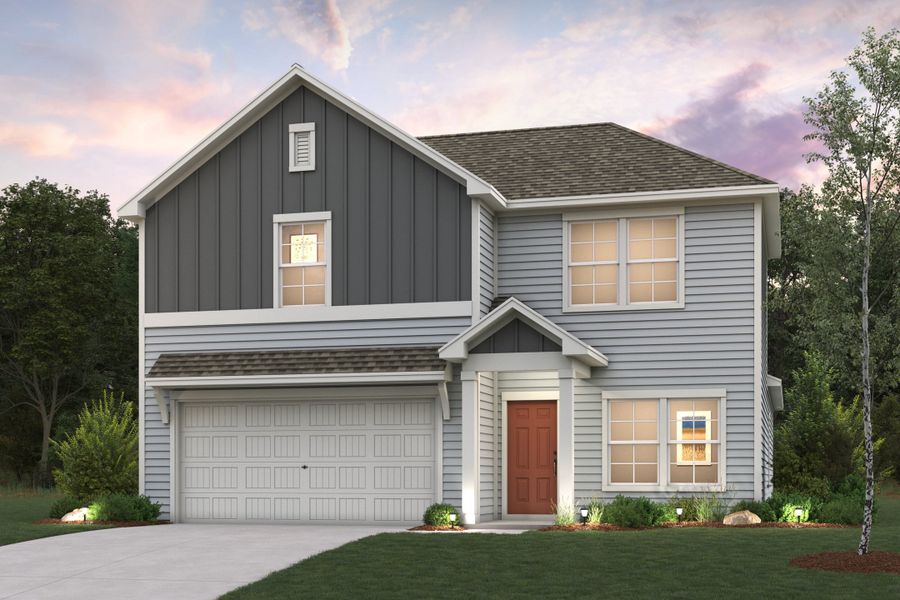 Representative exterior photo of a completed home built from the Norman by Century Communities in Hickory Hill, Sherman, TX (Image 1). Representative exterior photo of a completed home built from the Norman by Century Communities in Hickory Hill, Sherman, TX (Image 1).