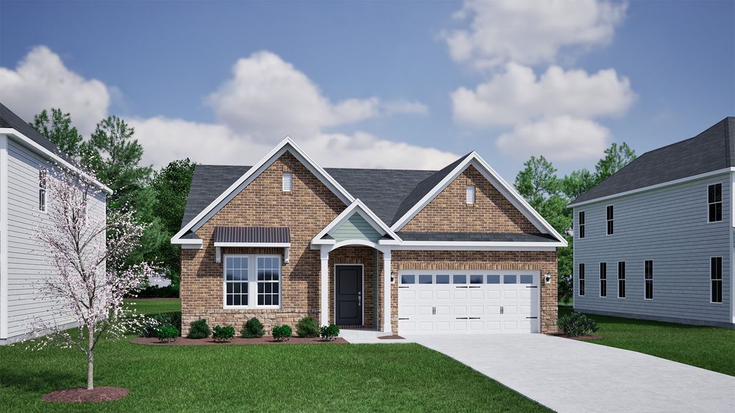 Representative exterior photo of a completed home built from the Bates II - Vanguard Collection by Mungo Homes in Scotts Hill Village, Wilmington, NC (Image 25).