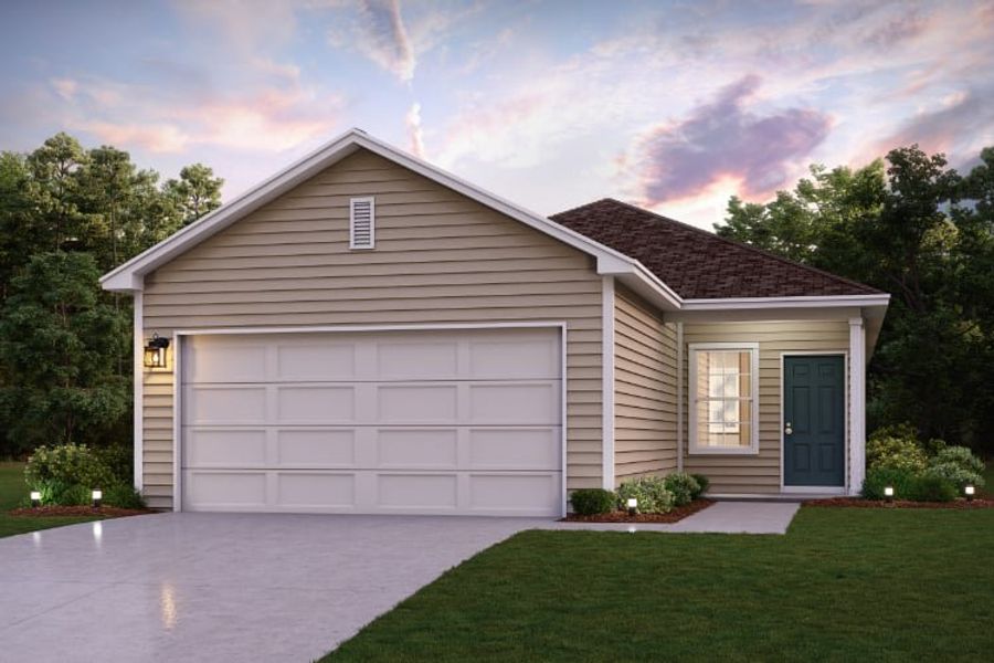 A house with a garage. A house with a garage.