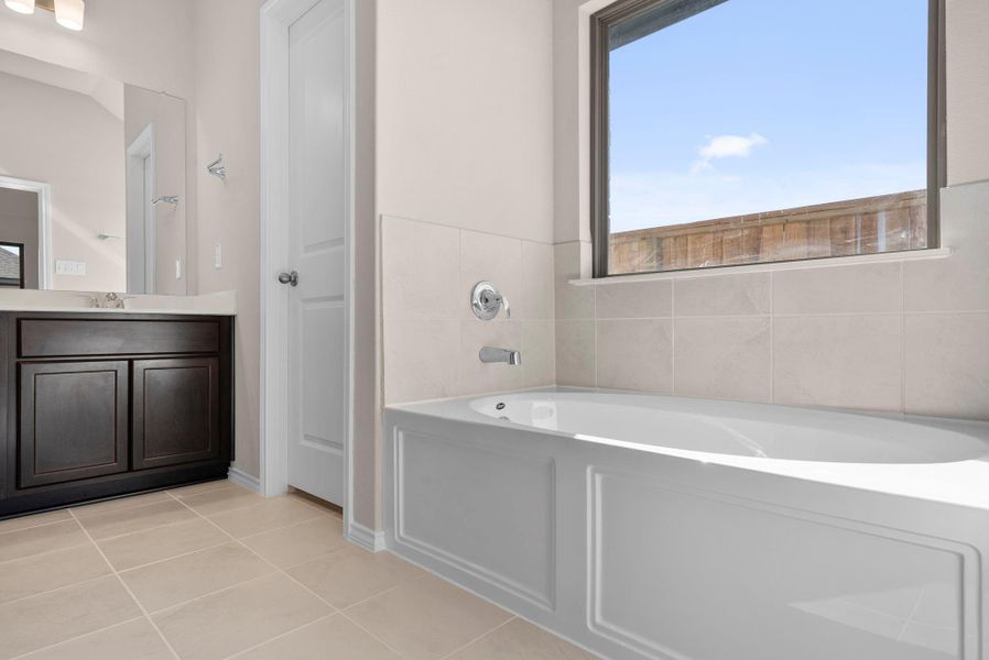 Furnished interior view inside a new home in The Trails 40', New Caney (Image 9).