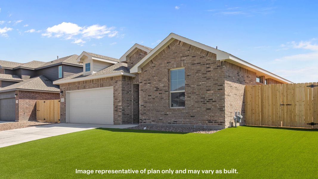 Front exterior of a new home in Homestead at Parks Bell Ranch, Odessa, TX, highlighting curb appeal (Image 17).
