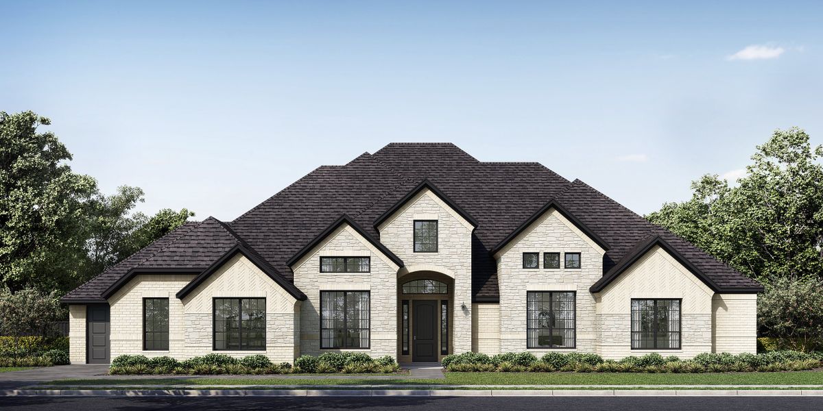 Front exterior of a new home in Heritage, McLendon-Chisholm, TX, highlighting curb appeal (Image 18).