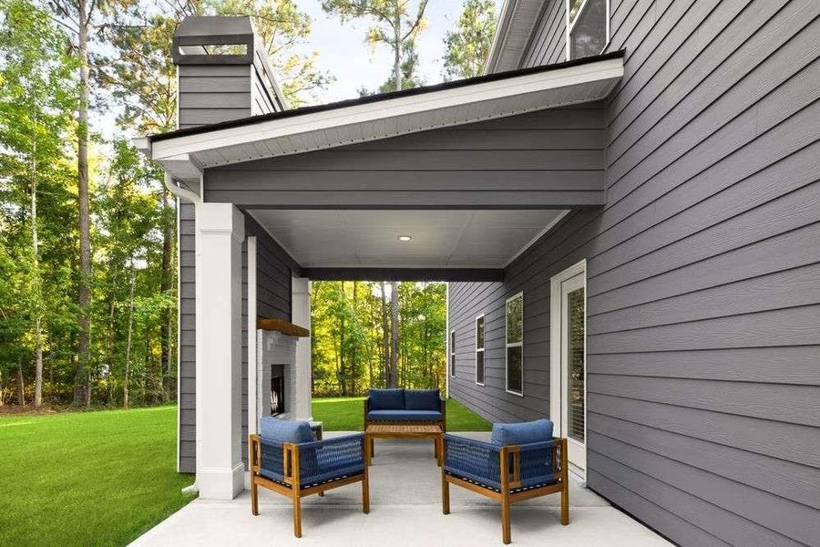 Exterior details and patio area of a home in The Woodlands Preserve, Jackson (Image 19).