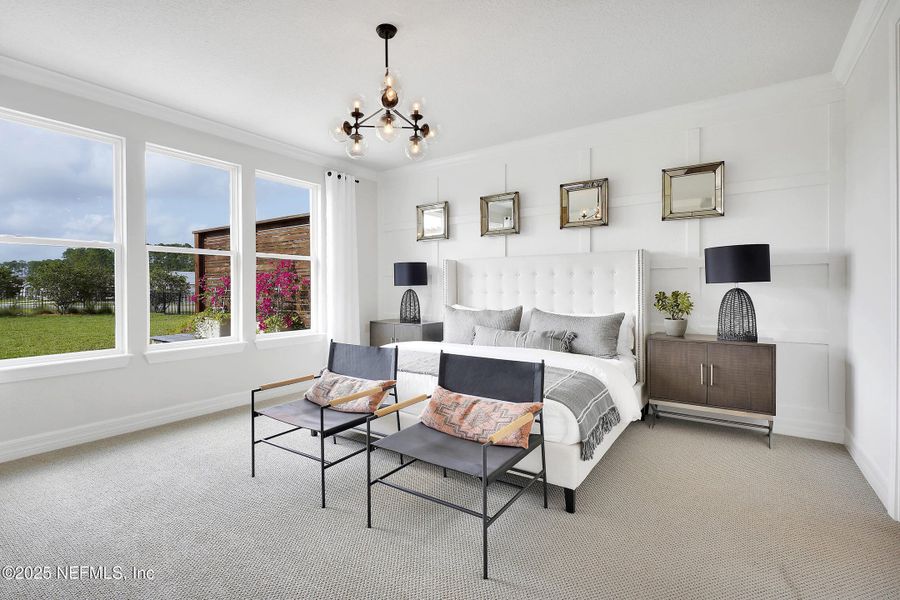 Furnished interior view inside a new home in Del Webb Wildlight, Yulee (Image 11).