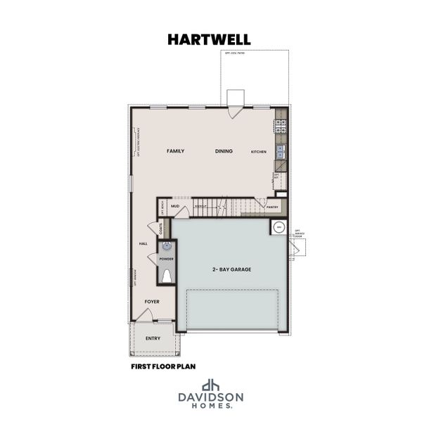 2D floor plan layout for the The Hartwell B by Davidson Homes LLC in Greene Farms, Cartersville, GA (Image 2). 2D floor plan layout for the The Hartwell B by Davidson Homes LLC in Greene Farms, Cartersville, GA (Image 2).