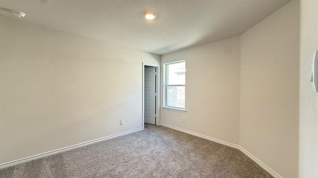 Carpeted spare room with baseboards Carpeted spare room with baseboards