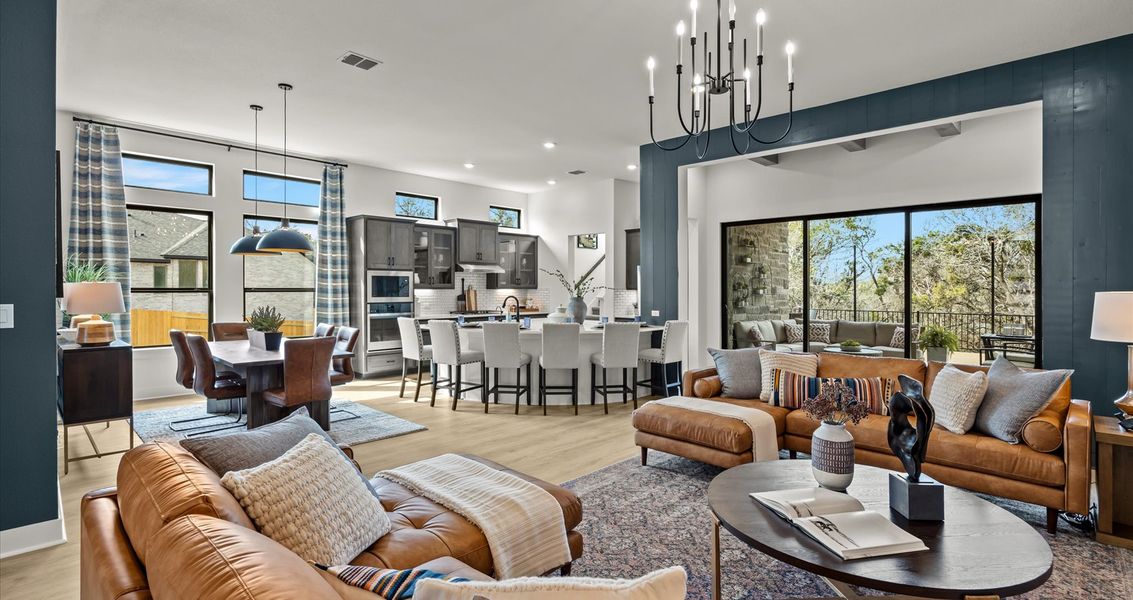 Furnished interior view inside a new home in 6 Creeks, Kyle (Image 8).