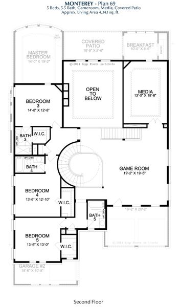 2D floor plan layout for the Monterey by Landon Homes in Fields - Brookside North, Frisco, TX (Image 4). 2D floor plan layout for the Monterey by Landon Homes in Fields - Brookside North, Frisco, TX (Image 4).