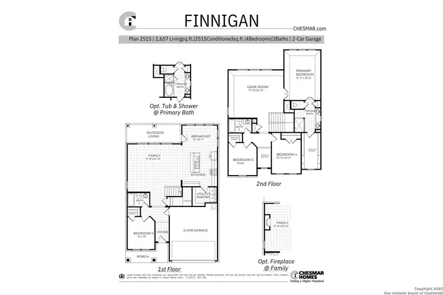 2D floor plan layout of this home in Buffalo Crossing – New Phase Now Preselling, Cibolo, TX (Image 3).