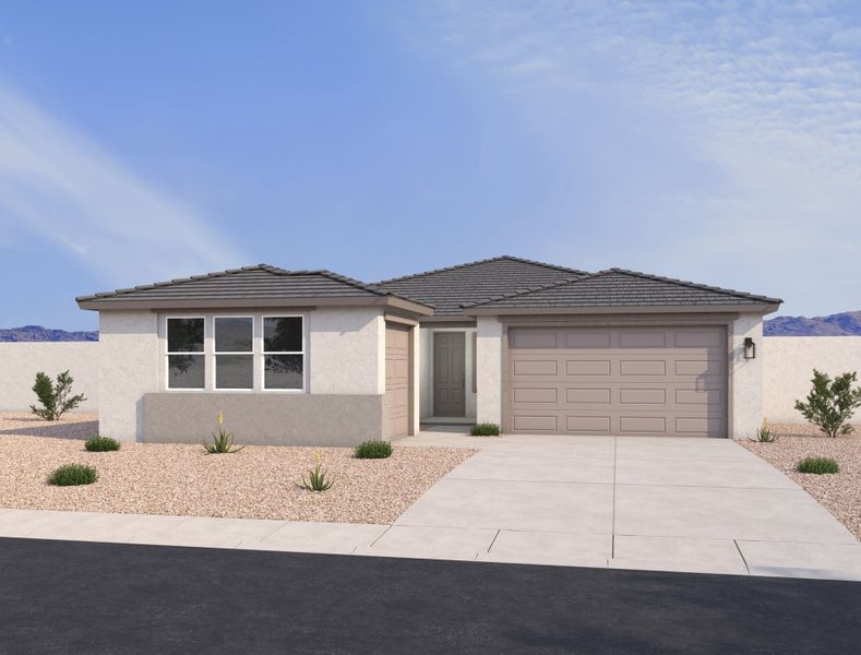 Modern Desert exterior elevation rendering
