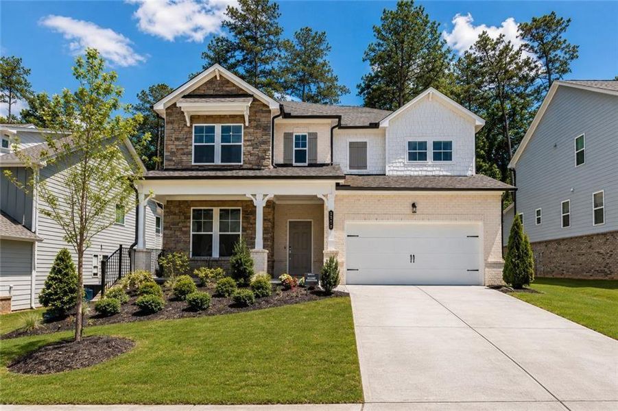 Front exterior of a new home in Bailey Fence, Dacula, GA, highlighting curb appeal (Image 23).