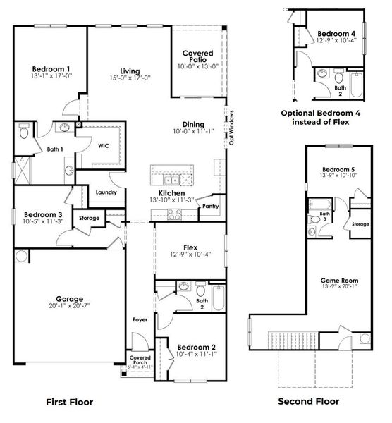 2D floor plan layout of this home in Cross Creek, Lexington, SC (Image 3).