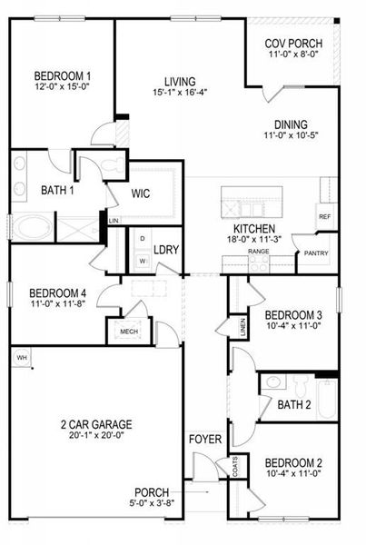 2D floor plan layout of this home in Northberry, Rome, GA (Image 2). 2D floor plan layout of this home in Northberry, Rome, GA (Image 2).