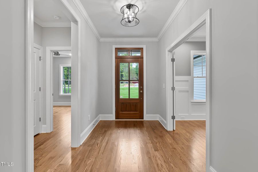 Solid Wood Front Door with Transom