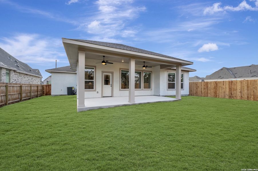 Exterior details and patio area of a home in Davis Ranch 60', San Antonio (Image 4). Exterior details and patio area of a home in Davis Ranch 60', San Antonio (Image 4).
