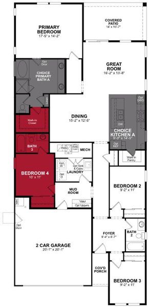 2D floor plan layout of this home in Willows at Bella Vista Farms, San Tan Valley, AZ (Image 4). 2D floor plan layout of this home in Willows at Bella Vista Farms, San Tan Valley, AZ (Image 4).