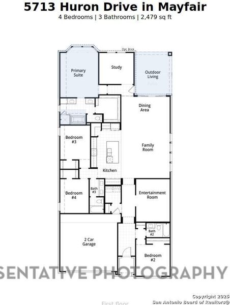 2D floor plan layout of this home in Mayfair: 50ft. lots, New Braunfels, TX (Image 3). 2D floor plan layout of this home in Mayfair: 50ft. lots, New Braunfels, TX (Image 3).