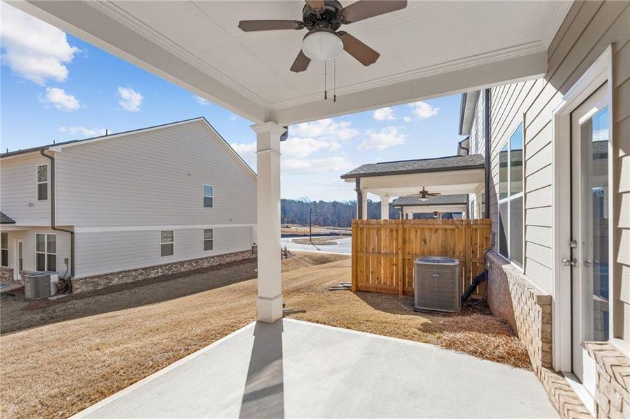 Exterior details and patio area of a home in Mulberry Summit, Flowery Branch (Image 2). Exterior details and patio area of a home in Mulberry Summit, Flowery Branch (Image 2).