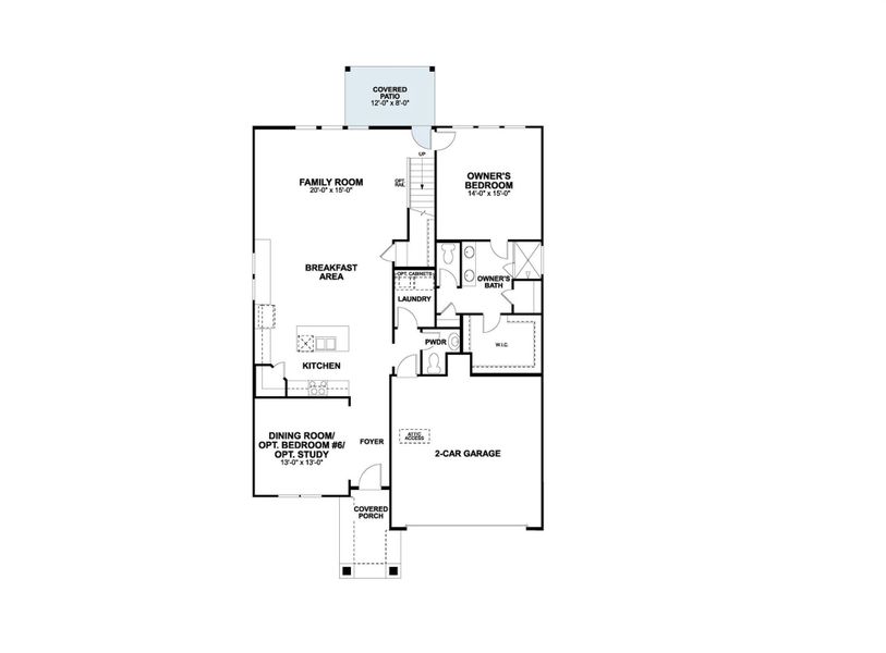 2D floor plan layout of this home in Colony at Cole Springs, Buda, TX (Image 3).