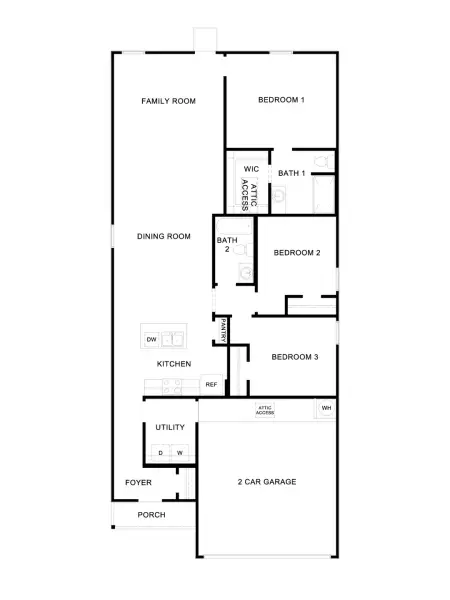 2D floor plan layout for the The Caprock by D.R. Horton in Hymeadow, Maxwell, TX (Image 3). 2D floor plan layout for the The Caprock by D.R. Horton in Hymeadow, Maxwell, TX (Image 3).