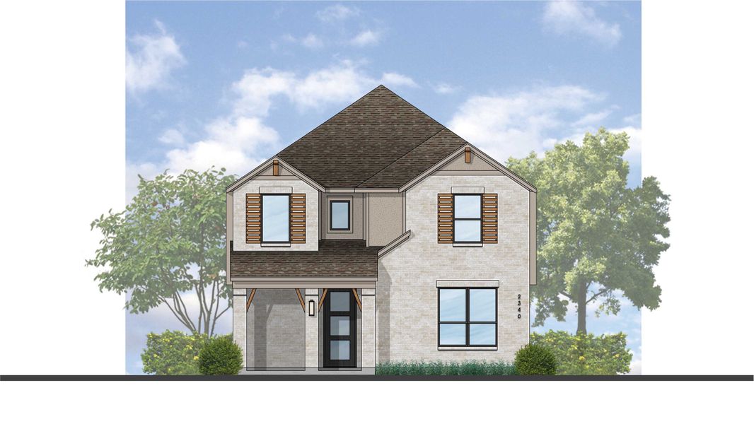 Representative rendering of the exterior for the Bellini Plan by Highland Homes (Image 6). Representative rendering of the exterior for the Bellini Plan by Highland Homes (Image 6).