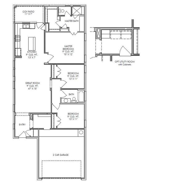 2D floor plan layout of this home in Audubon, Magnolia, TX (Image 5).
