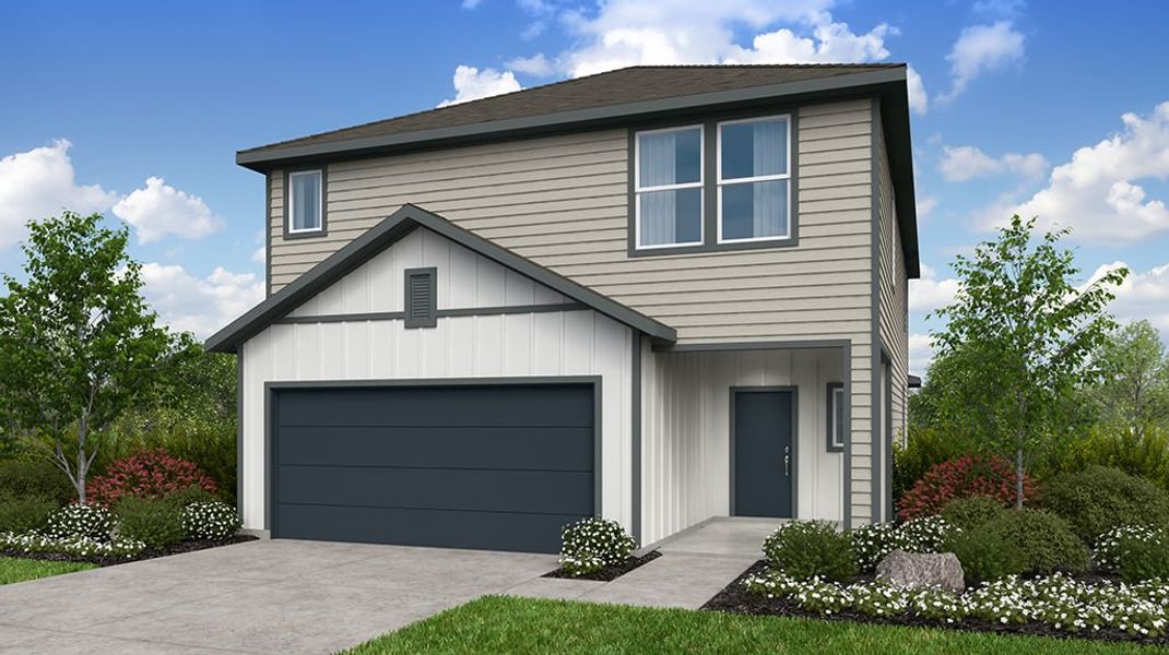 Representative exterior photo of a completed home built from the Osprey by Taylor Morrison in Longview, Del Valle, TX (Image 21).