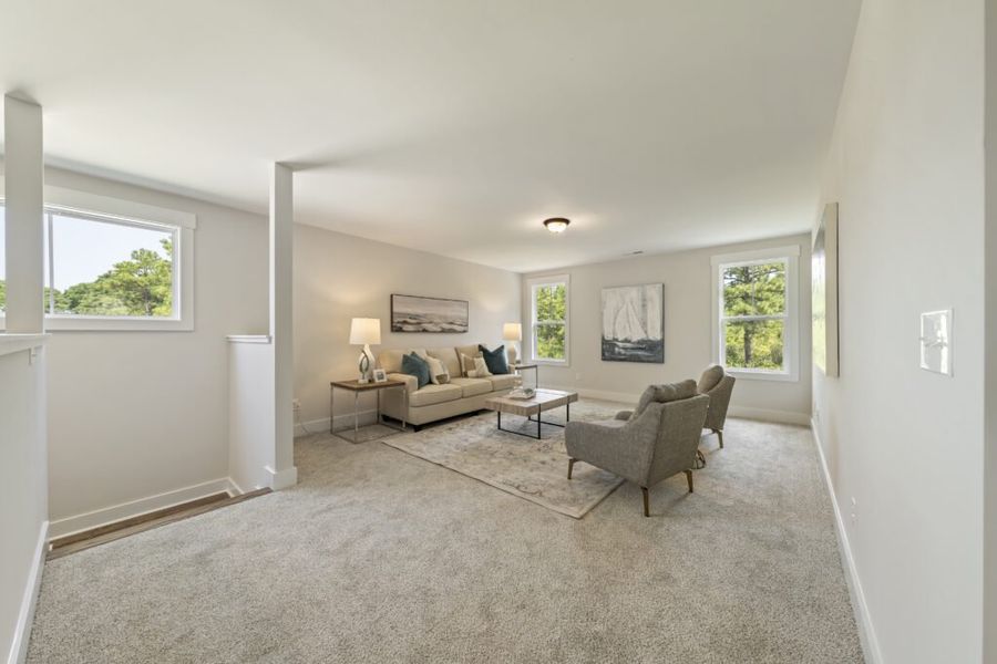 Furnished interior in a model home at Sawyer’s Run in Hampstead (Image 22).