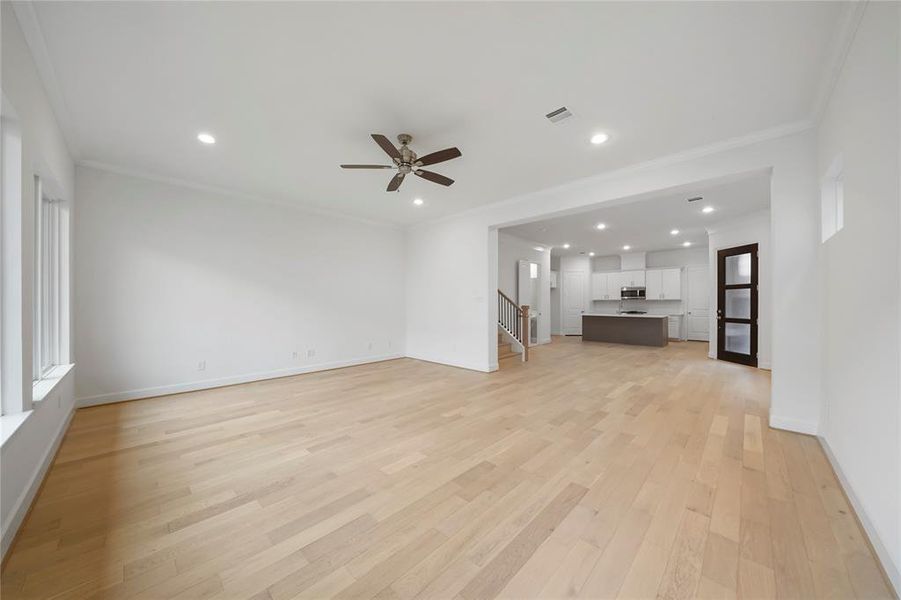 Open Concept Kitchen, Dining Room & Living Room Combo! (Sample photos of a completed Chesapeake floor plan. The image may feature alternative selections and/or upgrades.)