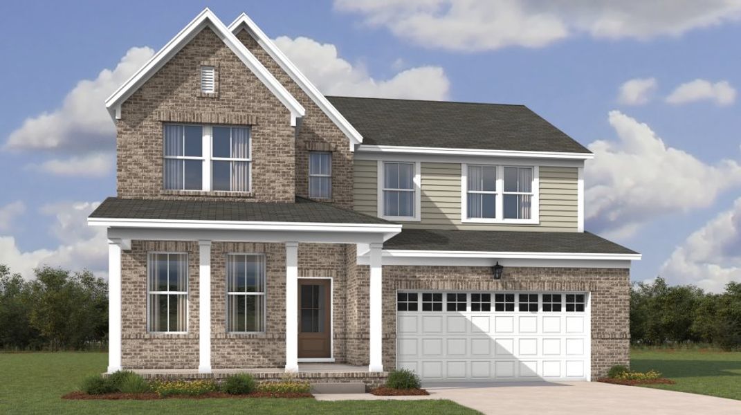 Front exterior of a new home in Arbors at Compton, Murfreesboro, TN, highlighting curb appeal (Image 1). Front exterior of a new home in Arbors at Compton, Murfreesboro, TN, highlighting curb appeal (Image 1).
