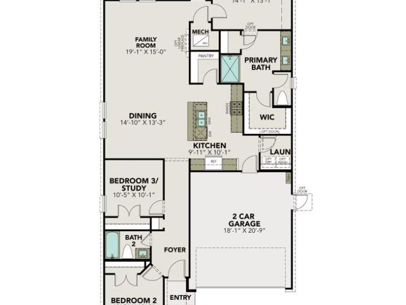 2D floor plan layout of this home in River Ranch Meadows, Dayton, TX (Image 3).