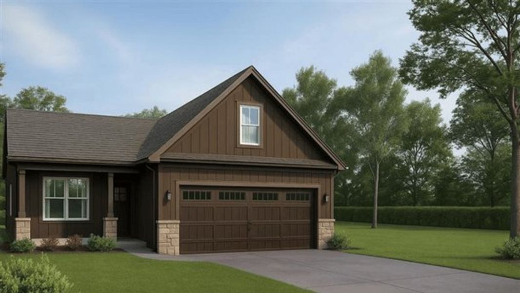 Representative exterior photo of a completed home built from the BAILEY by D.R. Horton in Rutledge Estates, Woodruff, SC (Image 1).