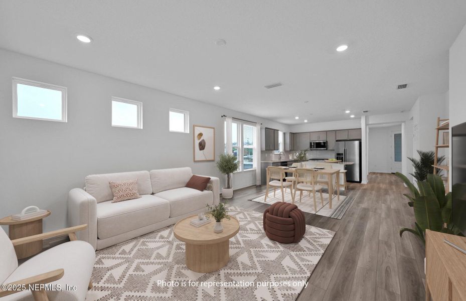 Furnished interior view inside a new home in Del Webb Wildlight, Yulee (Image 5).