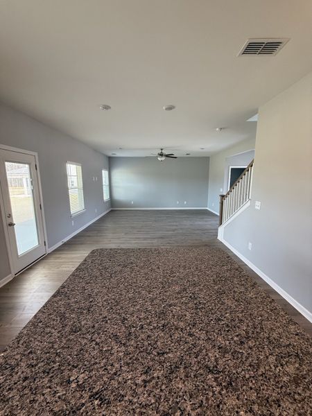 Looking from the island into the great room