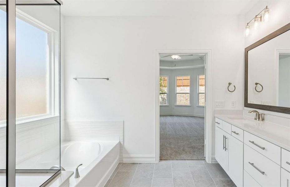 Large tub in owner's bath Large tub in owner's bath