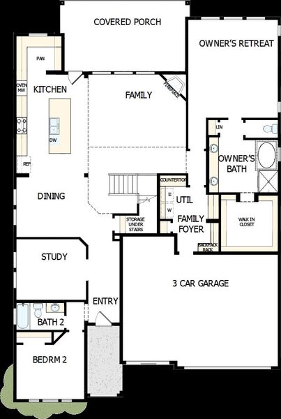 2D floor plan layout of this home in Pecan Square – Classics, Northlake, TX (Image 2). 2D floor plan layout of this home in Pecan Square – Classics, Northlake, TX (Image 2).