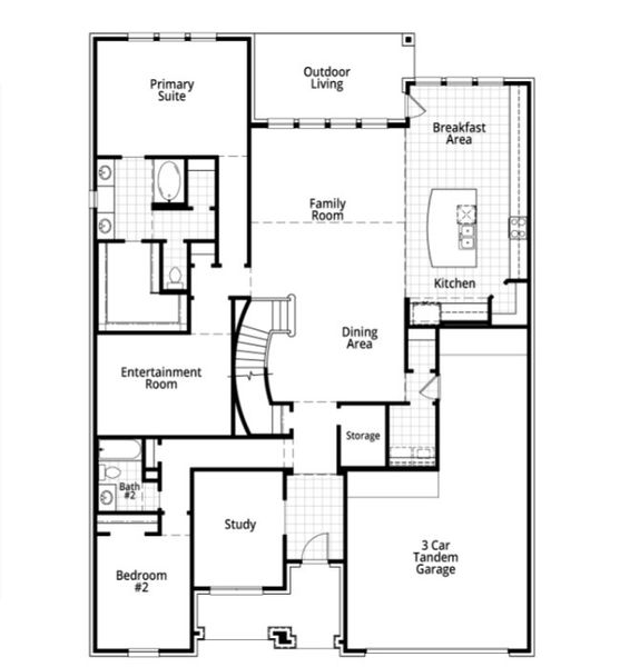 2D floor plan layout for the Sheffield Plan by Highland Homes in Goodland: 60ft. lots, Midlothian, TX (Image 19). 2D floor plan layout for the Sheffield Plan by Highland Homes in Goodland: 60ft. lots, Midlothian, TX (Image 19).