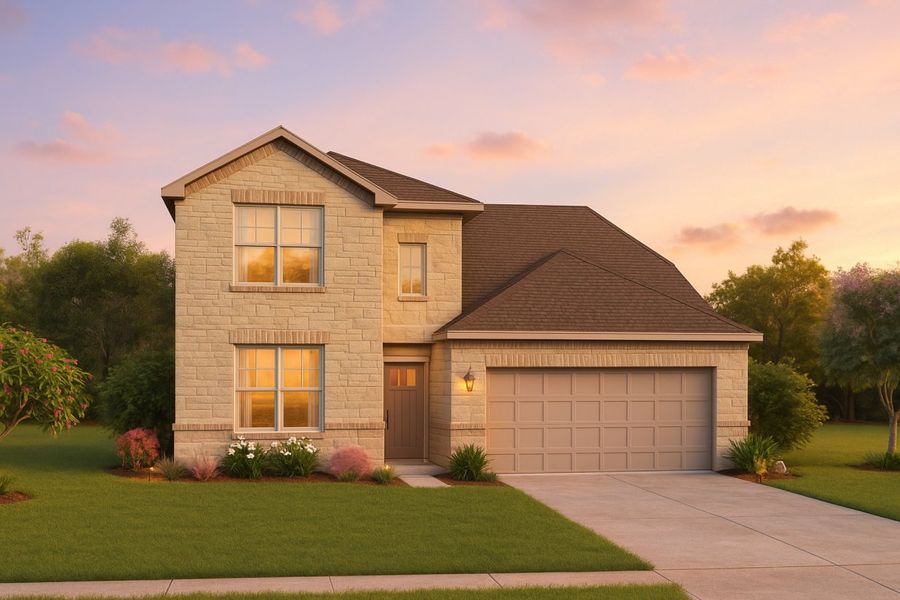 Representative exterior photo of a completed home built from the Sequoia II Trinity Grove Signature by Brohn Homes in Trinity Grove, Spring, TX (Image 12). Representative exterior photo of a completed home built from the Sequoia II Trinity Grove Signature by Brohn Homes in Trinity Grove, Spring, TX (Image 12).