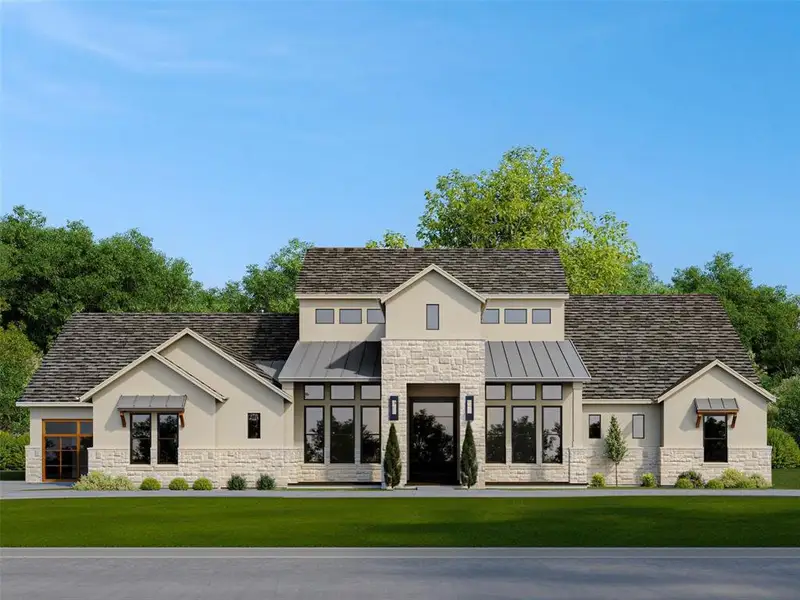 Exterior rendering of this home design in Fleming Pointe, Fort Worth, TX (Image 1).