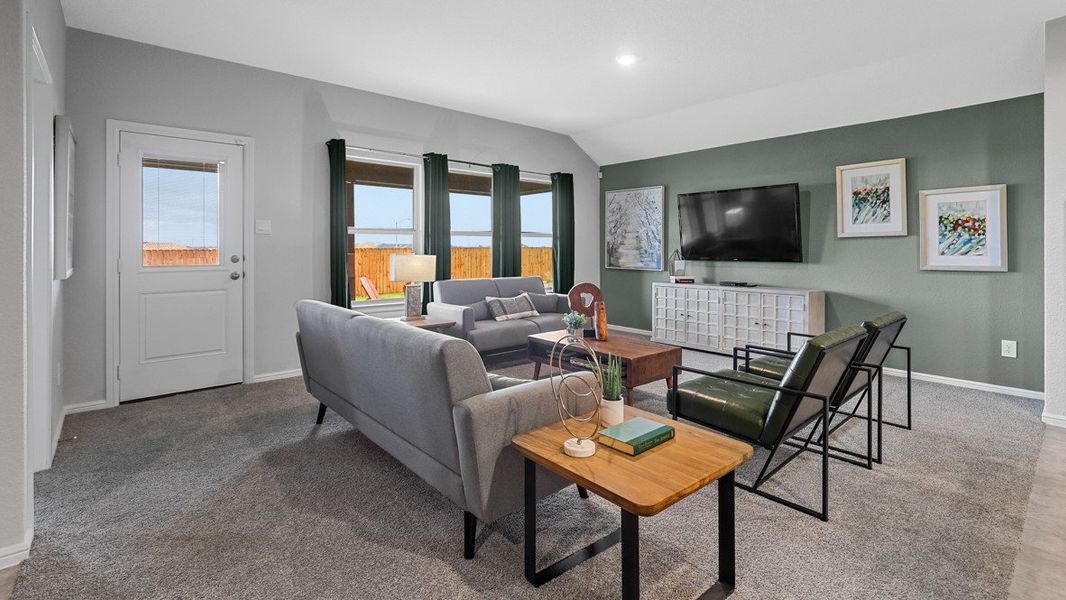 Furnished interior view inside a new home in Lonestar at Liberty Trails, Fort Worth (Image 14). Furnished interior view inside a new home in Lonestar at Liberty Trails, Fort Worth (Image 14).