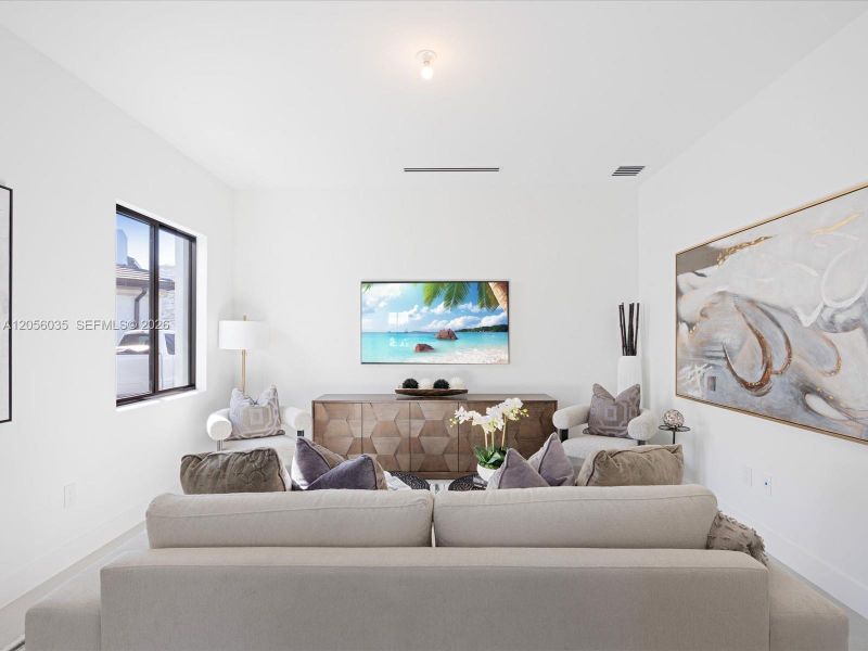 Furnished interior view inside a new home in , Miami (Image 7). Furnished interior view inside a new home in , Miami (Image 7).