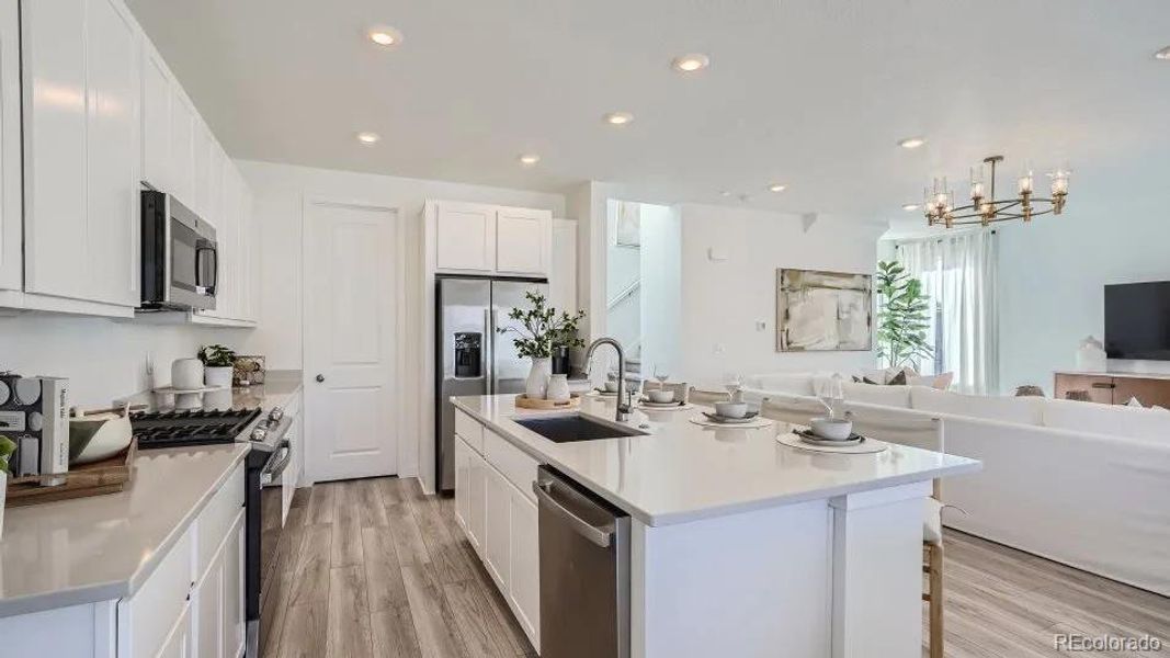 Furnished interior view inside a new home in Vermilion Creek: The Skyline Collection, Centennial (Image 14).