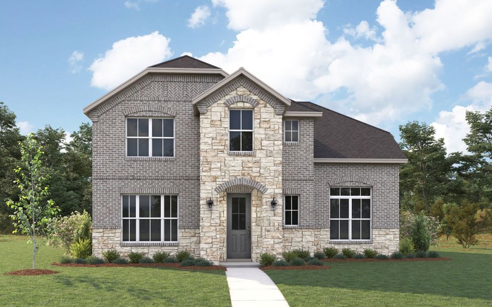 The Livingston - Old World with Stone Elevation The Livingston - Old World with Stone Elevation