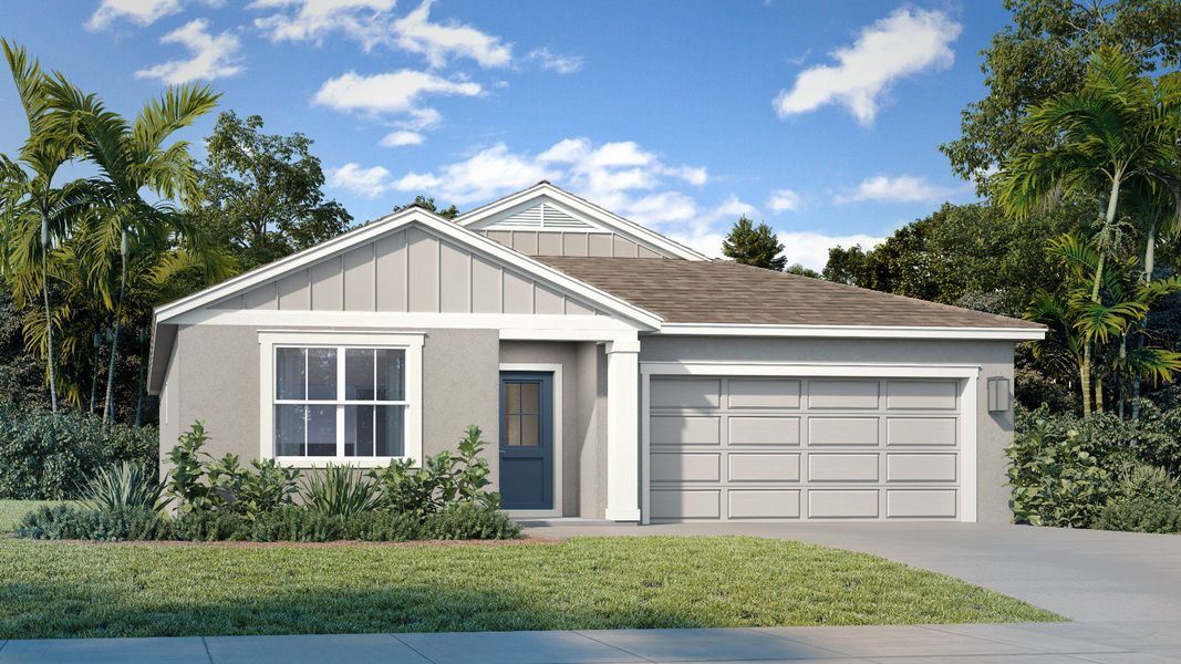 Representative exterior photo of a completed home built from the Atwood by DRB Homes in Willowbrook North, Winter Haven, FL (Image 2).