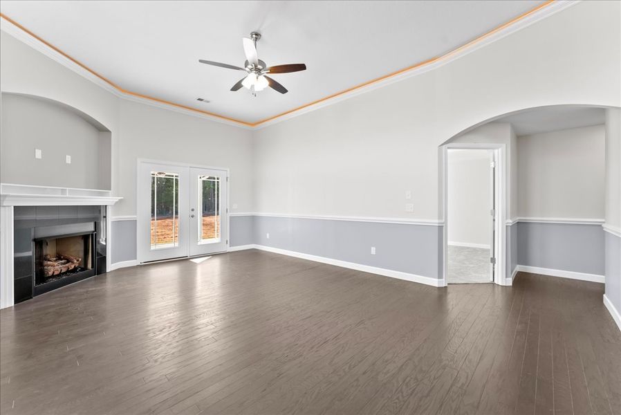 Representative unfurnished interior of a home built from the Addington by Enchanted Homes in Davis Heights, Inman (Image 42).