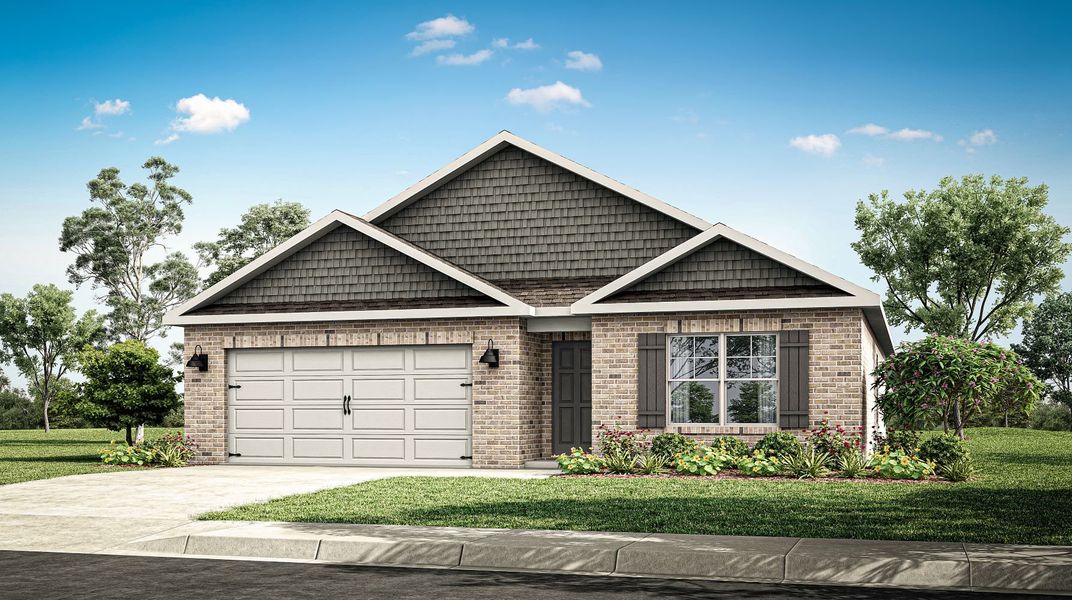 Front exterior of a new home in Bailey Park, Fayetteville, TN, highlighting curb appeal (Image 1). Front exterior of a new home in Bailey Park, Fayetteville, TN, highlighting curb appeal (Image 1).